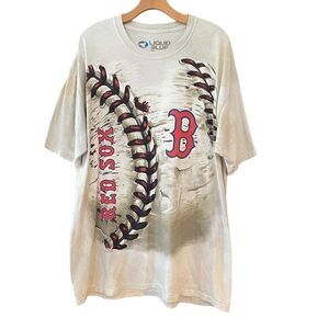 Liquid Blue Men’s Sz XL 2014 Red Sox Graphic Baseball Logo Distressed T-Shirt